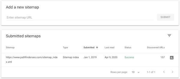 google search console add sitemap