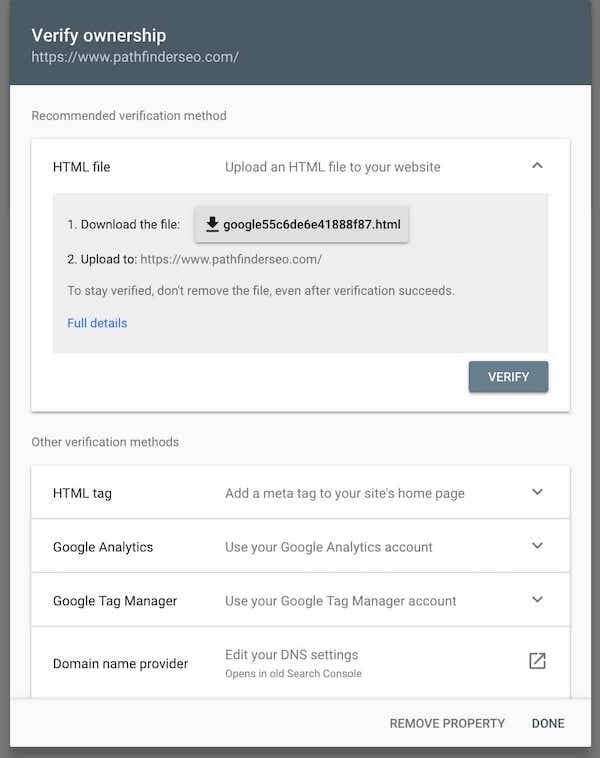 gsc verify ownership
