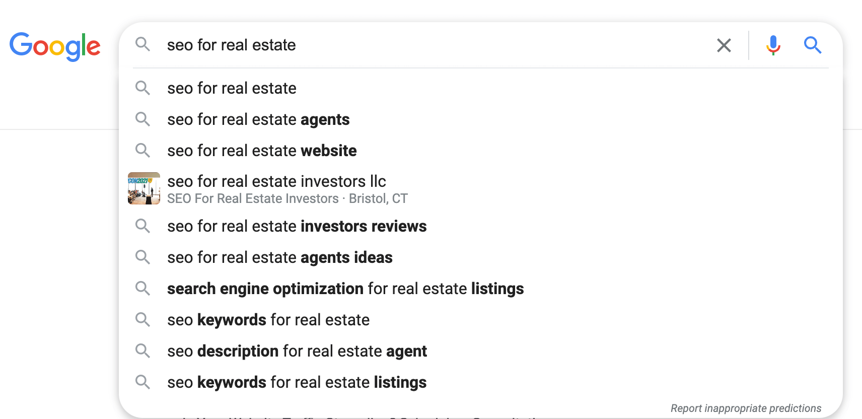 google search example