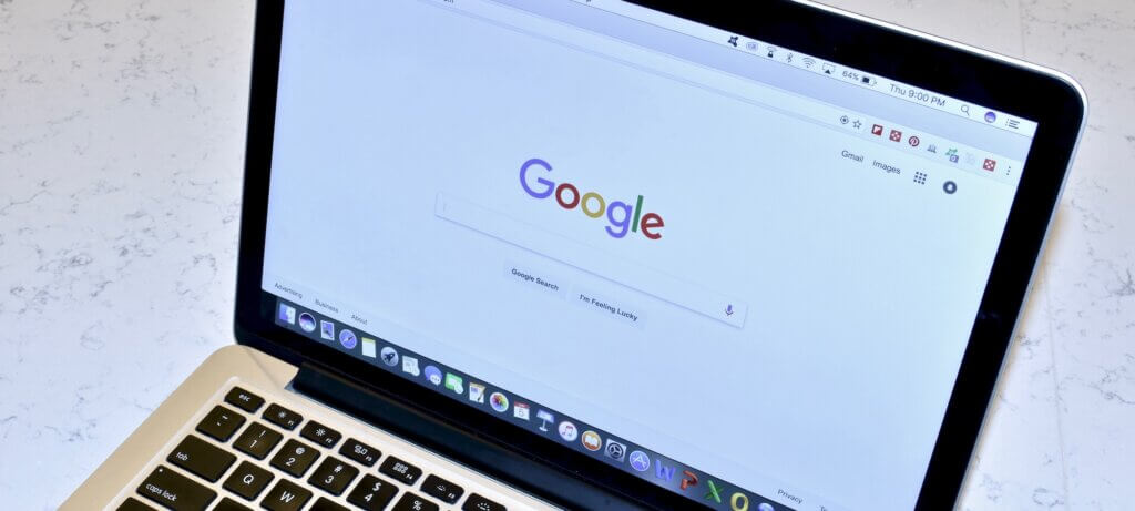 google on computer screen