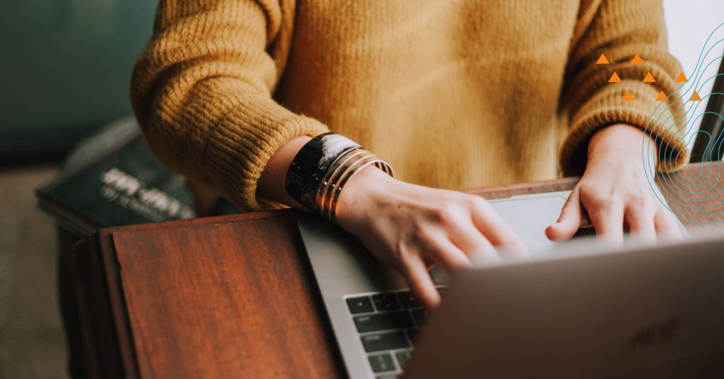 woman typing on computer